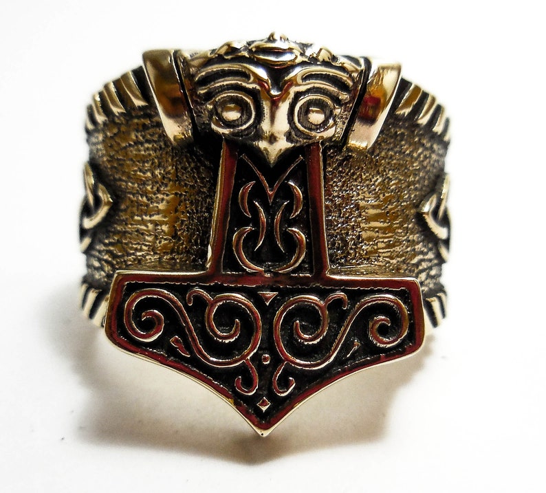 Thors Ring Thor's Hammer Ring Mjolnir Viking Ring Etsy