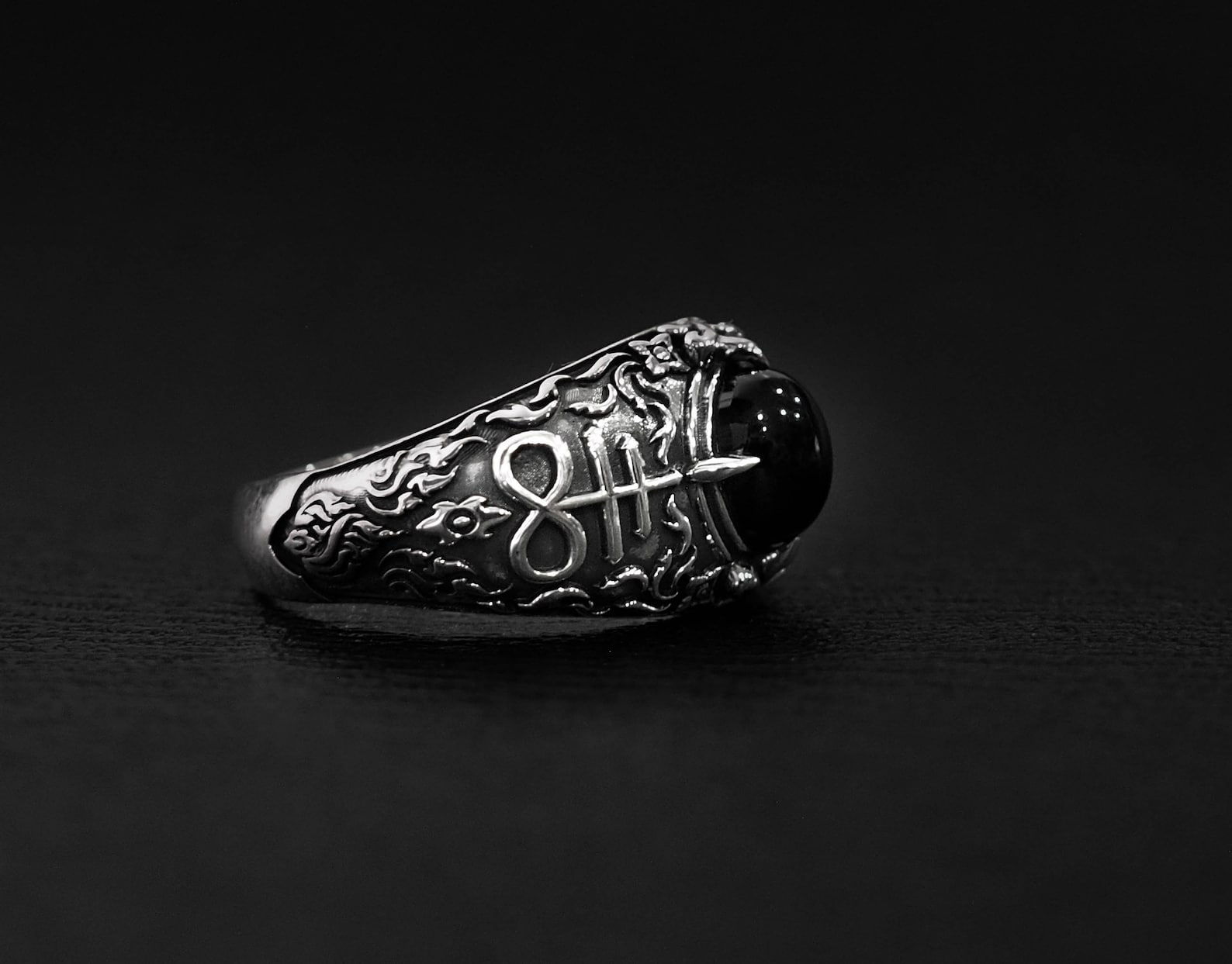 Gothic Leviathan Satanic Cross Ring - Stainless Steel Occult Jewelry For Men & Women - View #11