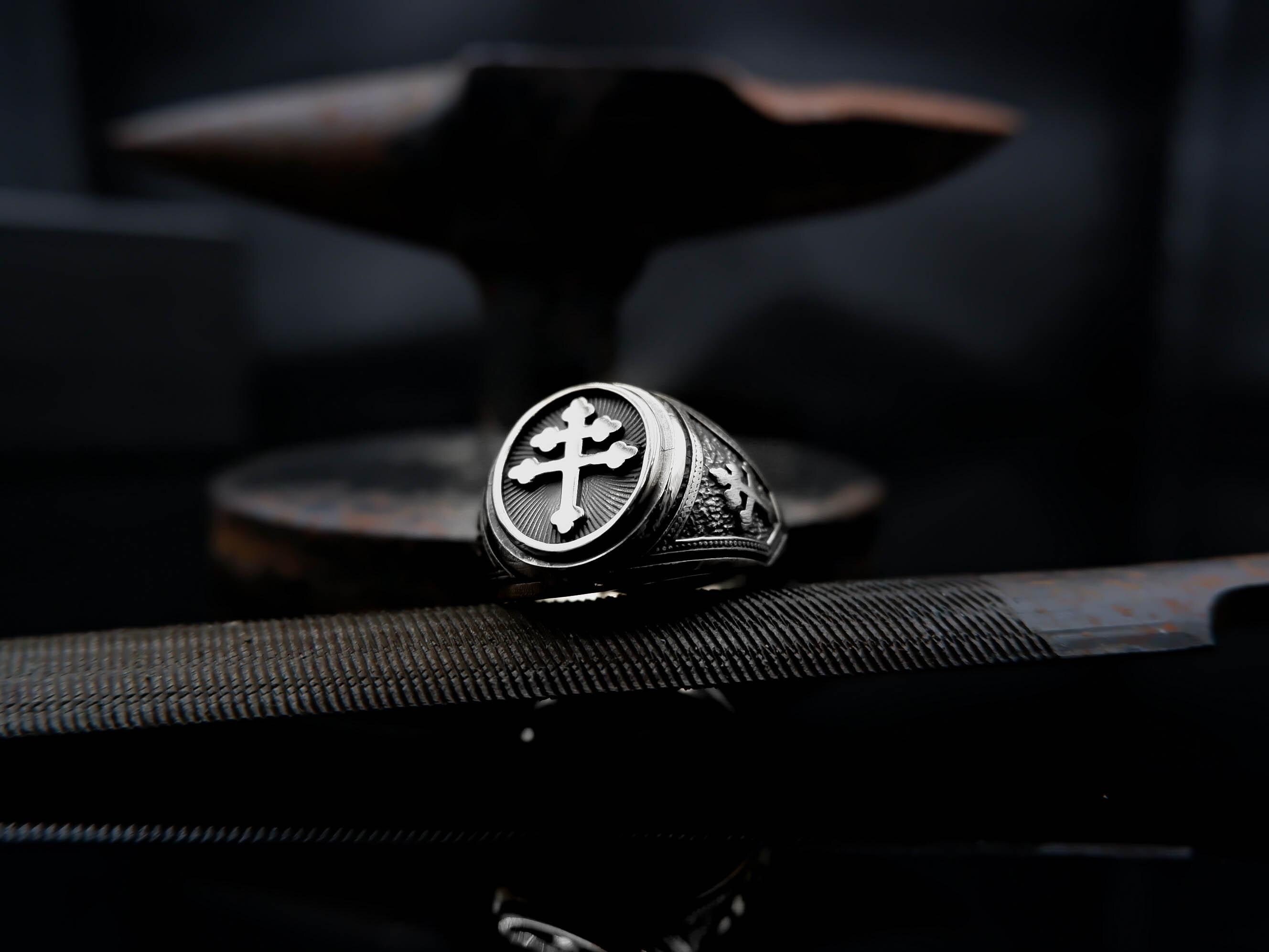 Cross of lorraine ring discount