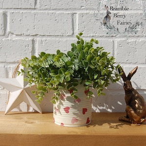 Emma Bridgewater Pink and Red Hearts Decoupage Small Recycled Tins - Make Great Plant Pots!