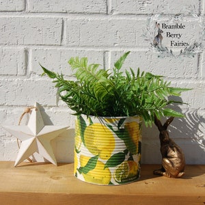 Emma Bridgewater Lemon Lemons Decoupage Large Or Small Sizes Recycled Tins - Make Great Plant Pots or Kitchen Utensil Holders!