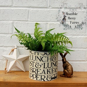 Emma Bridgewater Black Toast Decoupage Large Recycled Tins - Make Great Plant Pots or kitchen Utensil Holders!