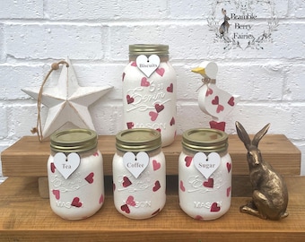 Emma Bridgewater Hearts Heart Red Pink Tea Coffee & Sugar Biscuit Utensils Choose Your Set Mason Jars
