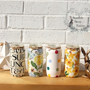 Emma Bridgewater Recycled Jam Jars Make Great vases Lots Of Designs To Choose From Polka Dot Forget Me Nots Black Toast Daffodil