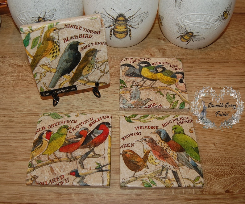 Emma Bridgewater Garden Birds Coasters Set of 4 Handmade Etsy UK