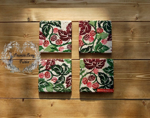 Emma Bridgewater Blackberries Blackberry Coasters Set Of Handmade  Decoupage Heavy Natural Stone