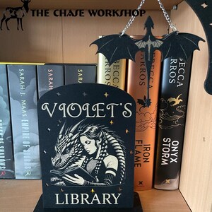 Personalised Fantasy Book Shelf Library Decoration Dragon Rider Stars ...