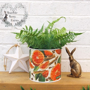 Emma Bridgewater Oranges Orange Citrus Decoupage Small Or Large Recycled Tins - Make Great Plant Pots or Kitchen Utensil Holders!