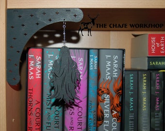 Fantasy Book Shelf Corner Decoration Suriel Wraith Demon Wolf Moon Stag Raven Crow Stars - Spice Up Your Book Shelf!