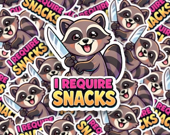 Funny Sticker, Hard Hat Sticker, Funny Vinyl Decal, Trash Panda Sticker, Laminated Handmade Sticker, UV Coated, Water Bottle and Yeti Decal