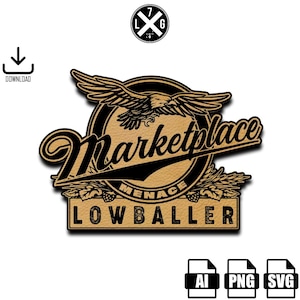 Marketplace Menace Digital Design, Hat Patch Laser File, Laser Patch Design File, Digital Download, Hat Patch Clipart