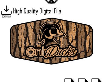 Only Ducks Hat-patchbestand | Jachtpatch SVG |  Jachtpatch digitaal | DTF-bestand | Hoedpatch grappig jachtlogo | Patch vogeljachthoed