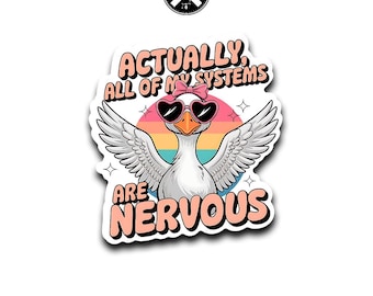 Funny Goose Sticker: Nervous System Laptop Decal