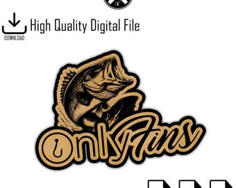 Only Fins Bass Fishing SVG: grappig sticker gesneden bestand