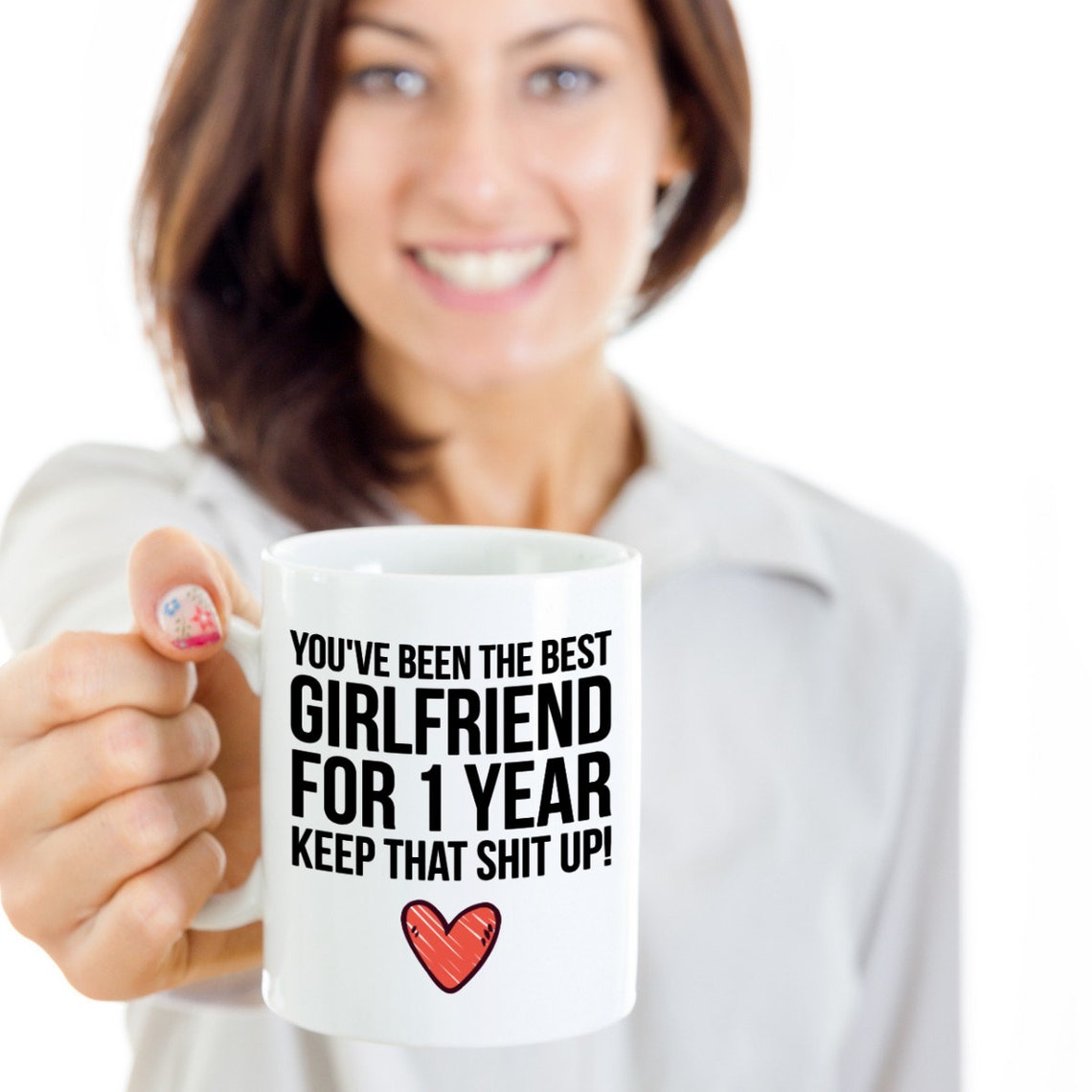 1 Year Anniversary Girlfriend Mug Girlfriend Gift 1st Etsy