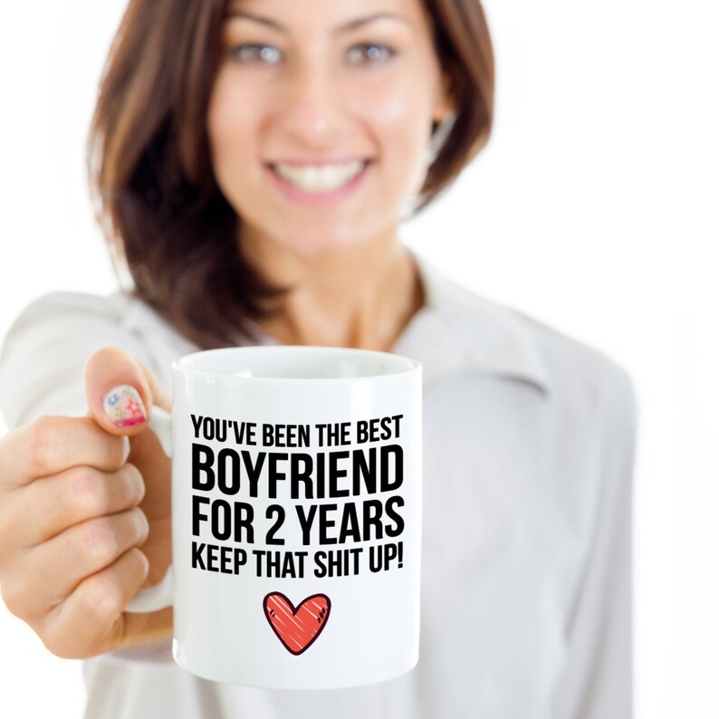2 Years Anniversary Boyfriend Mug Boyfriend Gift 2nd Etsy
