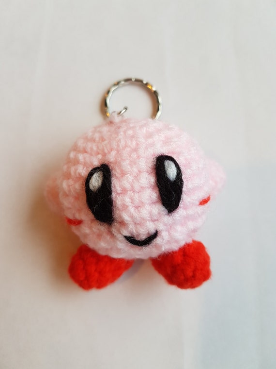 Kirby amigurumi/crochet keyring Kirby keychain Video game Etsy