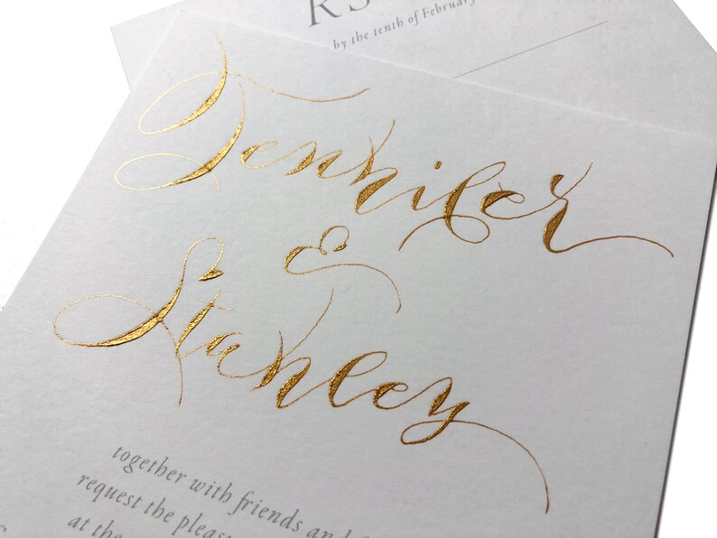 Cheap Alternative To Gold Foil Wedding Invitations Hand Etsy