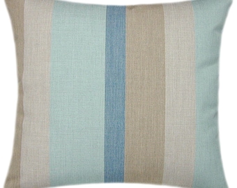 Sunbrella® Gateway Mist Indoor/Outdoor Striped Pillow, Decorative Pillows, Sunbrella Outdoor Pillows