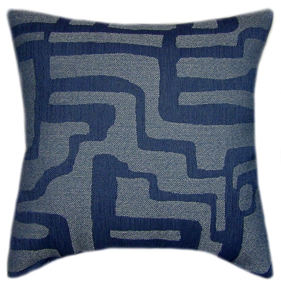 Sunbrella Escher Indigo Indoor outdoor Pillow Decorative Pillows Sunbrella Outdoor Pillows Etsy