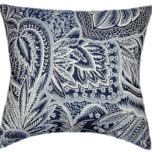 Sunbrella® Sensibility II Harbor Indoor/Outdoor Floral Pillow 14x14 (Discontinued) Decorative Pillows, Sunbrella Outdoor Pillows