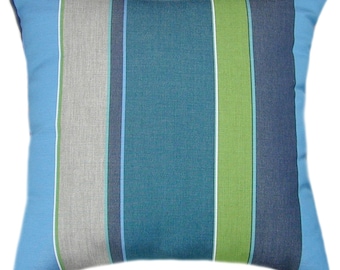 Sunbrella® Expand Calypso Indoor/Outdoor Striped Pillow, Decorative Pillows, Sunbrella Outdoor Pillows