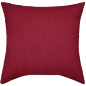 May include: A solid red throw pillow with a subtle ribbed texture.