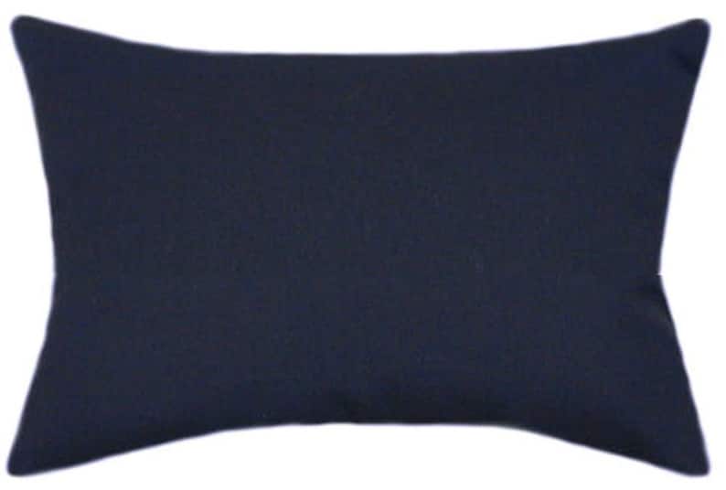 Sunbrella® Canvas Navy Blue Indoor/outdoor Solid Pillow Etsy