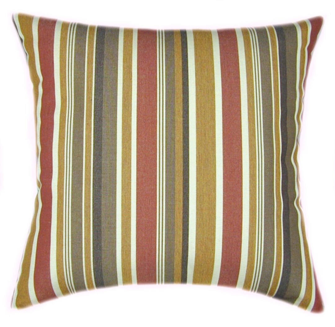 Sunbrella® Brannon Redwood Indoor/outdoor Striped Pillow, Decorative Pillows, Sunbrella Outdoor