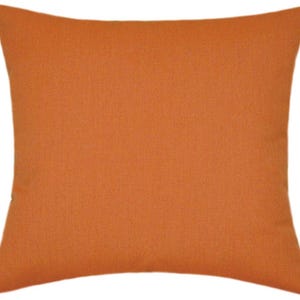 Sunbrella Canvas Rust Orange Pillow, Indoor Outdoor, Made in USA