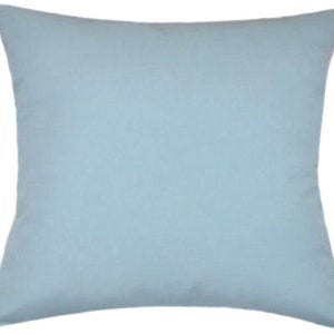 Sunbrella® Canvas Mineral Blue Indoor/Outdoor Solid Pillow, Decorative Pillows, Sunbrella Outdoor Pillows