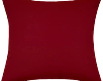 Sunbrella® Canvas Burgundy Indoor/Outdoor Solid Pillow, Decorative Pillows, Sunbrella Outdoor Pillows