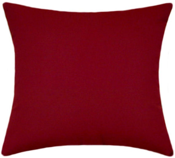 Sunbrella Canvas Burgundy Indoor outdoor Solid Pillow Decorative Pillows Sunbrella Outdoor Pillows Etsy