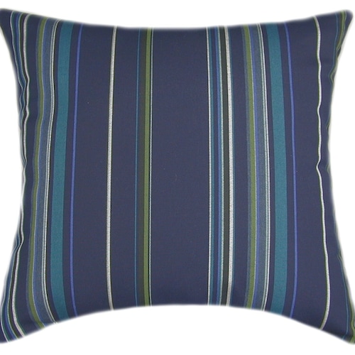Sunbrella Stanton Lagoon Indoor/outdoor Striped Pillow Etsy