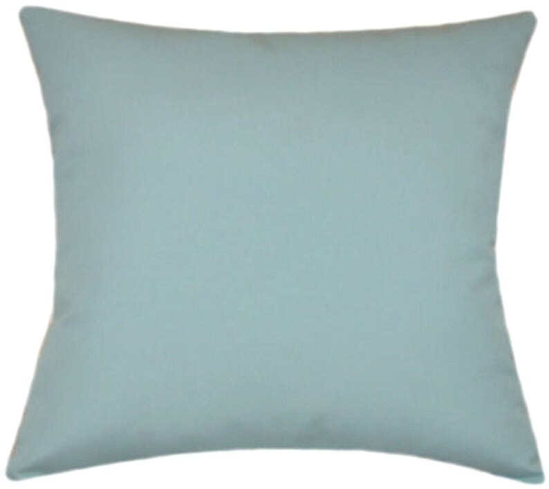Sunbrella Canvas Mineral Blue Indoor/outdoor Solid Pillow Etsy