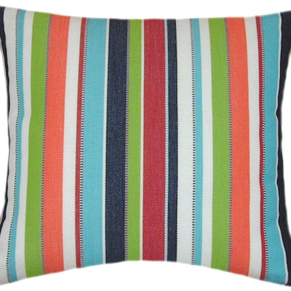 Sunbrella Carousel Confetti Striped Throw Pillow, Indoor/Outdoor