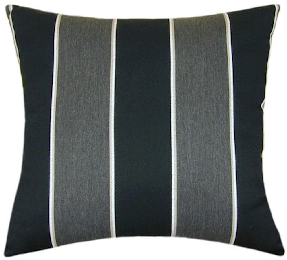 Black stripe outdoor pillow sales