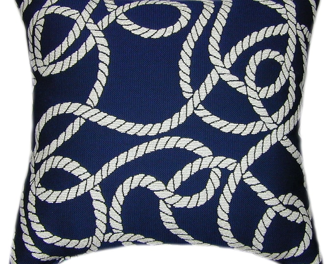 Sunbrella Maritime Nautical Pillow: Nautical Indoor Outdoor Decor