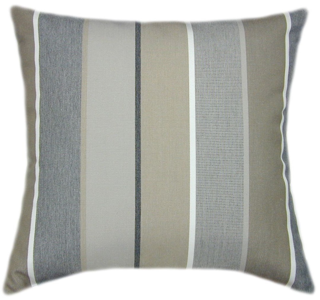 Sunbrella® Milano Char Indoor/outdoor Striped Pillow, Decorative