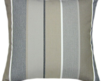 Sunbrella® Milano Char Indoor/Outdoor Striped Pillow, Decorative Pillows, Sunbrella Outdoor Pillows