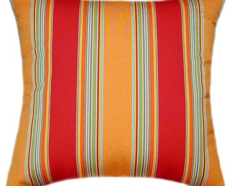 Sunbrella® Bravada Salsa II Indoor/Outdoor Striped Pillow, Decorative Pillows, Sunbrella Outdoor Pillows