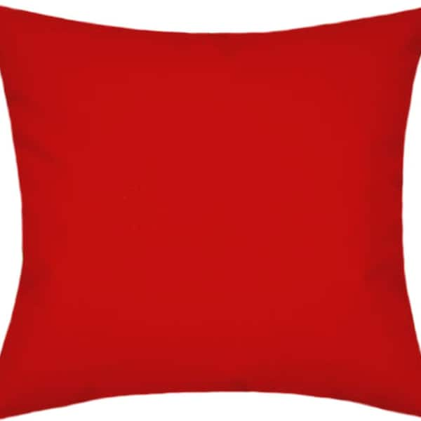 Sunbrella® Canvas Logo Red Indoor/Outdoor Solid Pillow, Decorative Pillows, Sunbrella® Outdoor Pillows