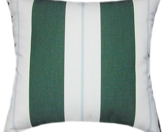 Sunbrella® Relate Ivy Striped Pillow: Indoor/Outdoor Decor, USA Made
