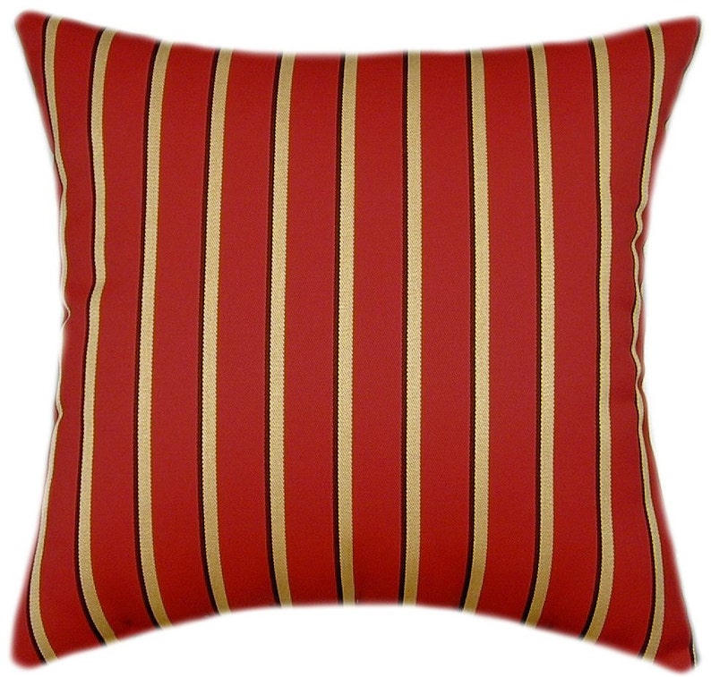 Sunbrella Outdoor Pillows Decorative Pillows Sunbrella Harwood Crimson IndoorOutdoor Striped Pillow