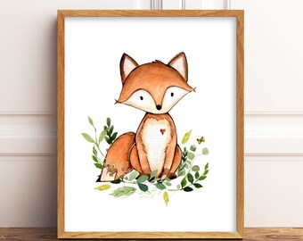 Fox Nursery Print | Etsy