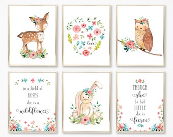 woodland nursery girl etsy