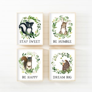 Printable Nursery Wall Art Set. Animal Nursery Decor. Animal Nursery Art. Greenery Nursery. Botanical Nursery Art. Baby Boy Nursery Decor