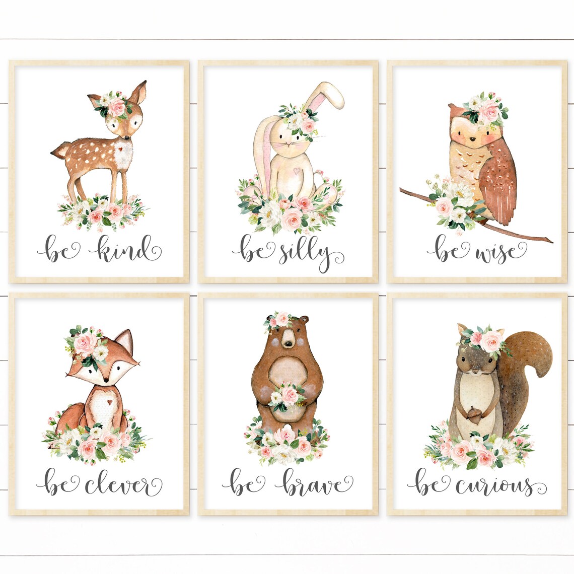 Woodland Nursery Decor Girl Printable Girl Nursery Wall Art - Etsy