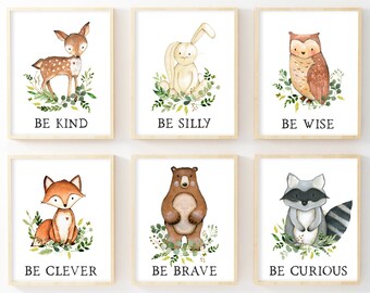 Boy Woodland Nursery Print, Woodland Nursery Decor, Boy Wall Art, Boy Nursery Print, Woodland Animal Print, Woodland Baby  INSTANT DOWNLOAD
