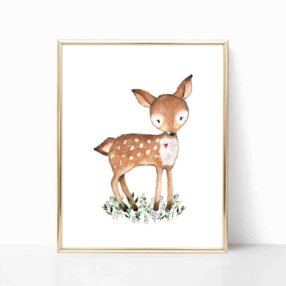 Baby Boy. Deer Nursery Art. Woodland Nursery Boy. Woodland ...